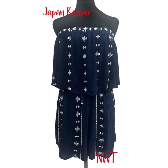 Japna Pants - Japan Dark Blue &Whte Strapless Roper-‎ NWT
